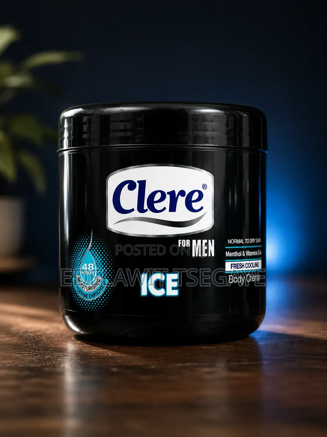 Clere Men Ice Body Cream | 48 Hour Moisturizing & Fresh Cooling