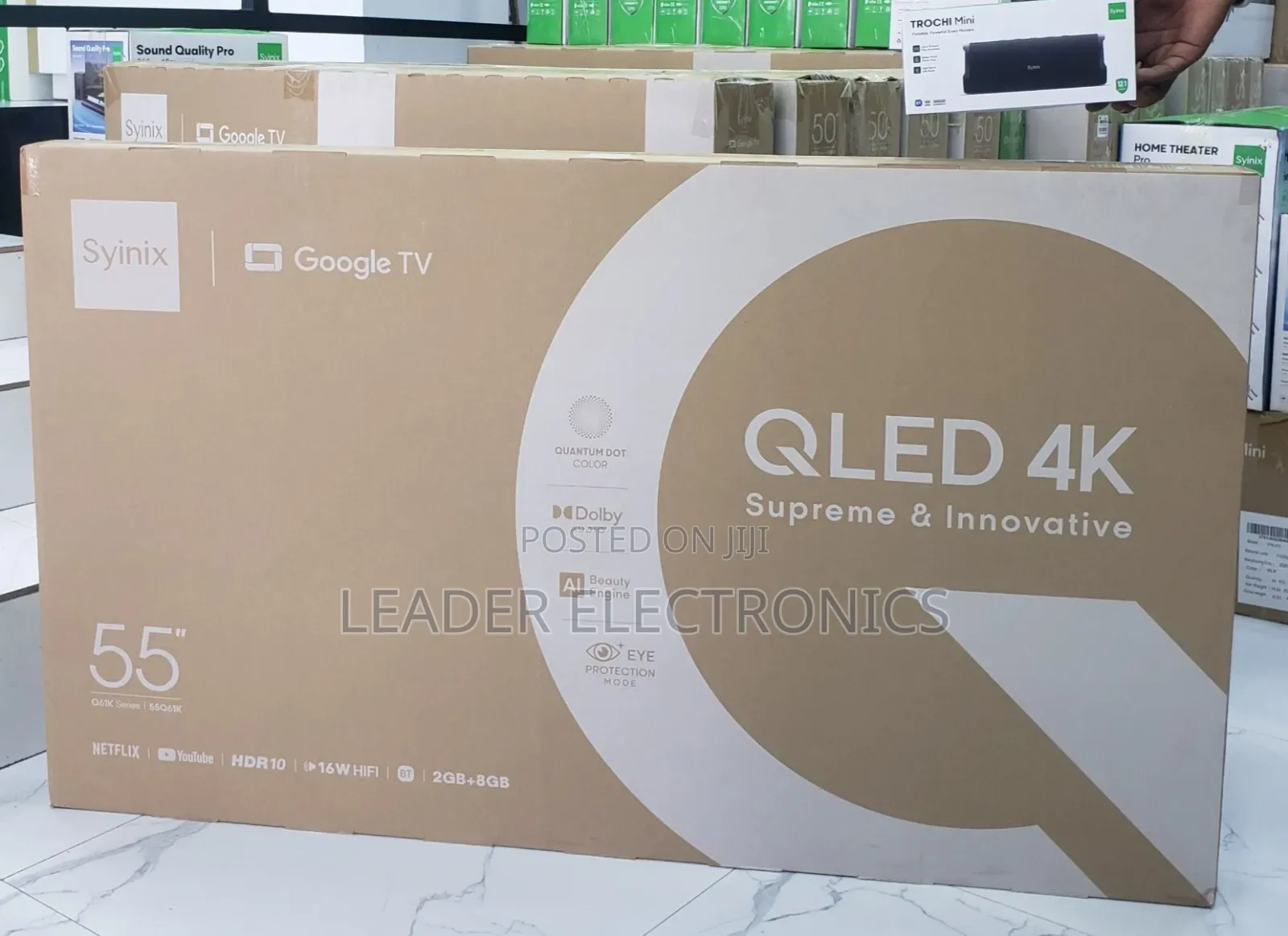 Syinix TV 55" Smart Google TV – 4K UHD QLED | New Model | Stunning