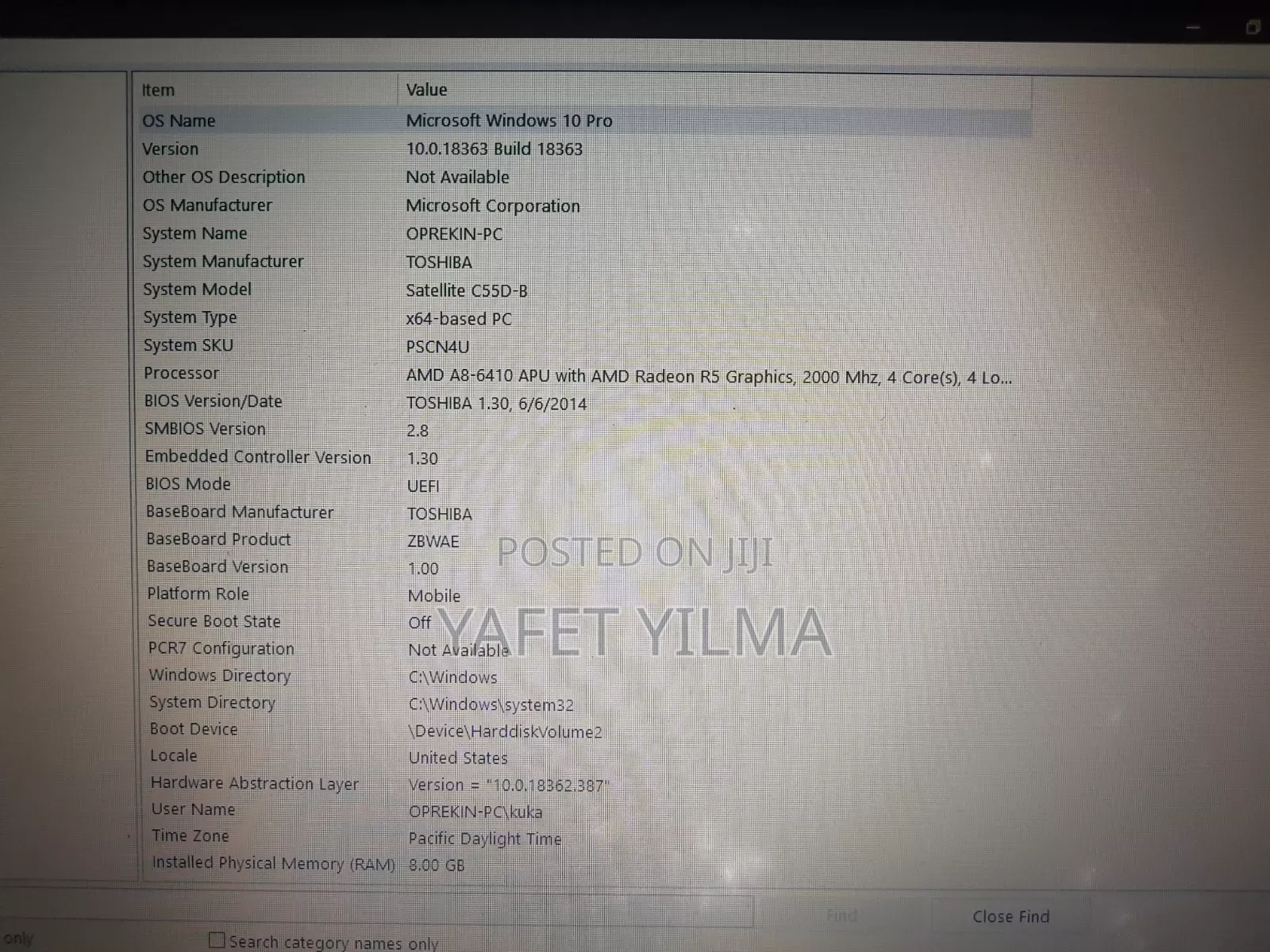Laptop Toshiba Satellite C55 8GB AMD A8 HDD 512GB