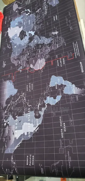 Extended World Map Gaming Desk Mat