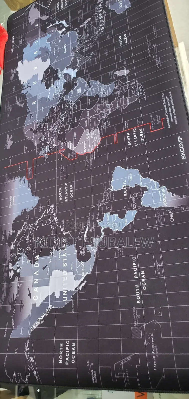 Extended World Map Gaming Desk Mat