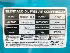 Total Silent Compressor 100litre 3.2HP