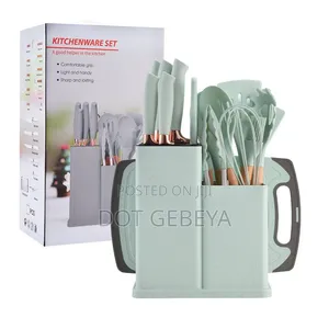 19 PCS Silicone Utensils + Wooden Handles