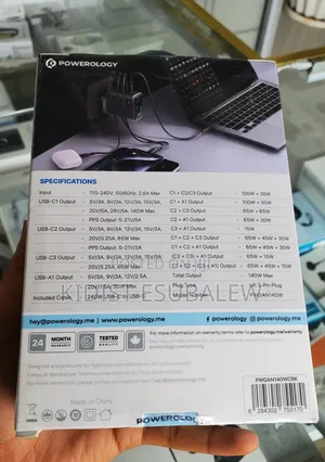Powerology Voltflow GaN Wall Charger PD 140w