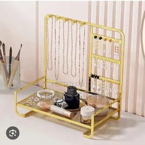 Jewellery Organizer Rack የአንገት ሀብል፣የጆሮ ጌጥ፣ መዋቢያዎችን የምታስቀምጡበት አስፈላጊ ዕቃ