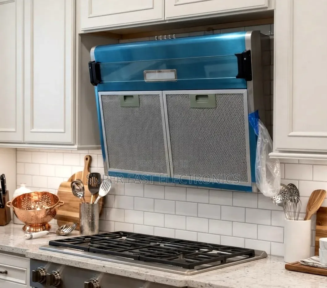 Blue Kitchen Range Hood – Dual Filter Cooker Hood