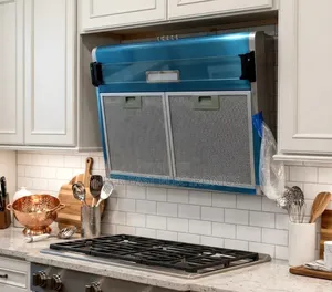 Blue Kitchen Range Hood – Dual Filter Cooker Hood
