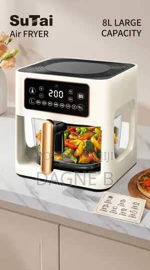 Airfryer SuTai Oil Free Airfryer 8 Litre ሱታይ ከዘይት ነፃ ጤናማ የአየር መጥበሻ
