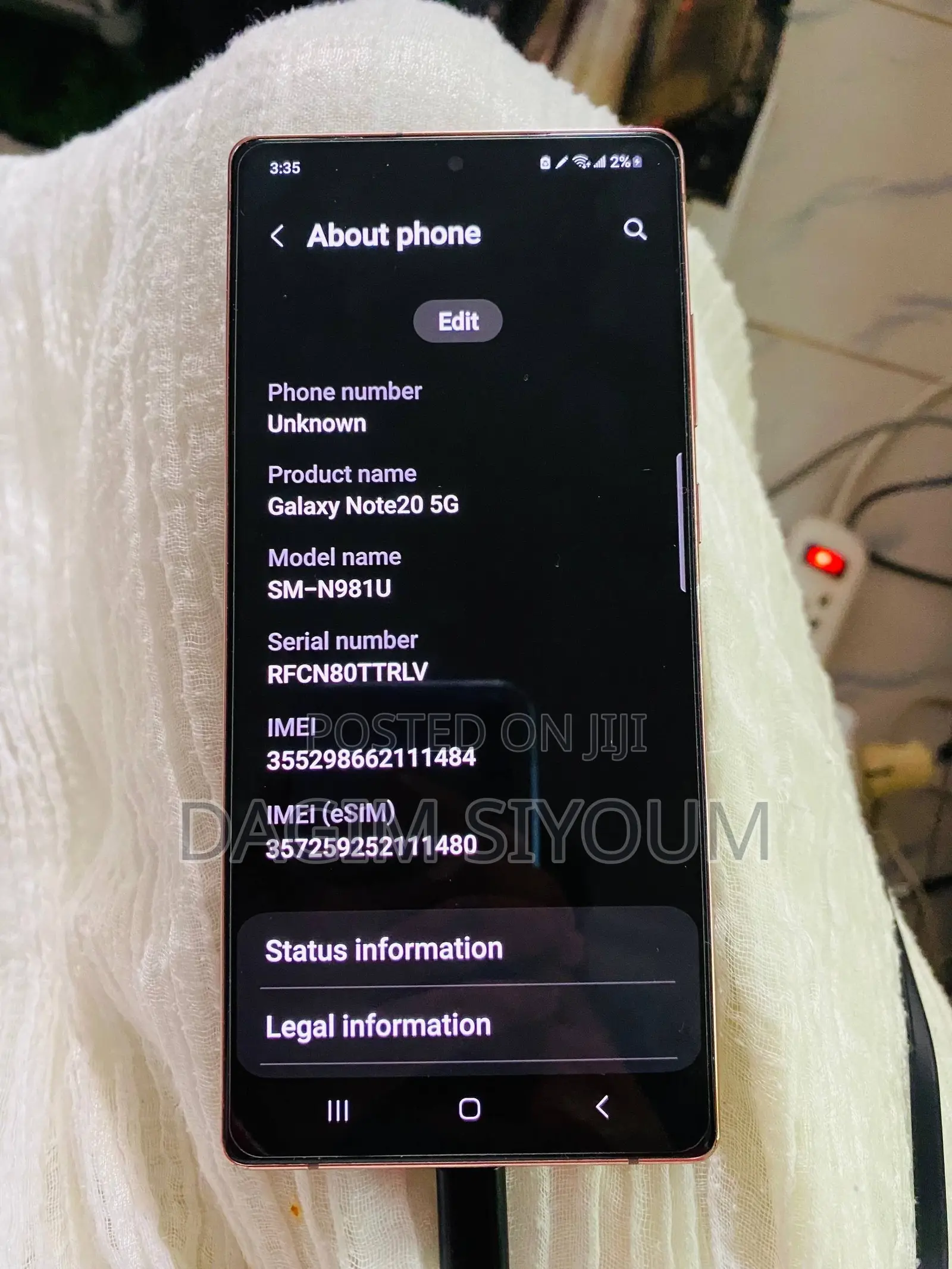 New Samsung Galaxy Note 20 5G 128 GB Bronze