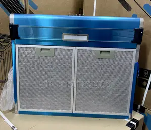 Modern Blue Kitchen Extractor Hood With Dual Mesh Filters