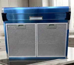 Modern Blue Kitchen Extractor Hood With Dual Mesh Filters