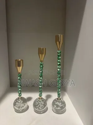 3 Pieces Tabletop Glass Candle Holder With Spiral Stem Elegant Petal