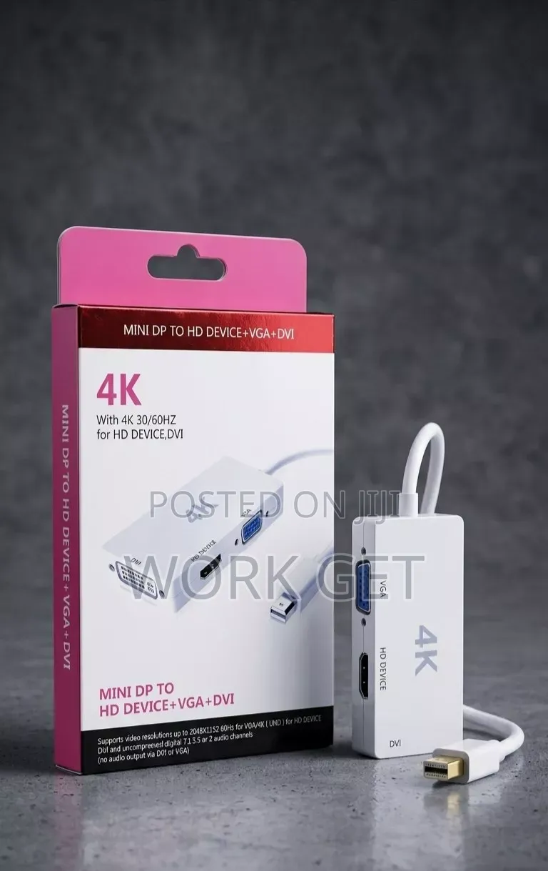 Mini DisplayPort → 3-in-1 4K Adapter