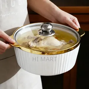 3pcs Porcelain Kitchen Soup Pot