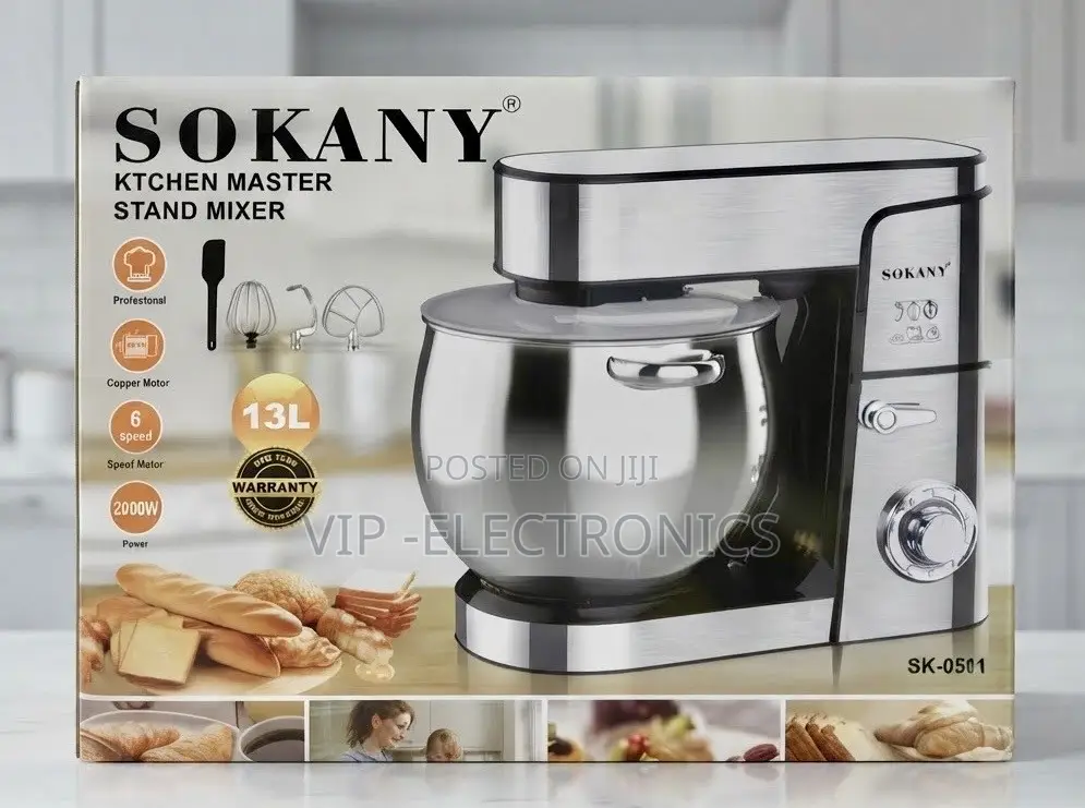 SOKANY Kitchen Master Stand Mixer 13L – 2000W Heavy-Duty Food Mixer