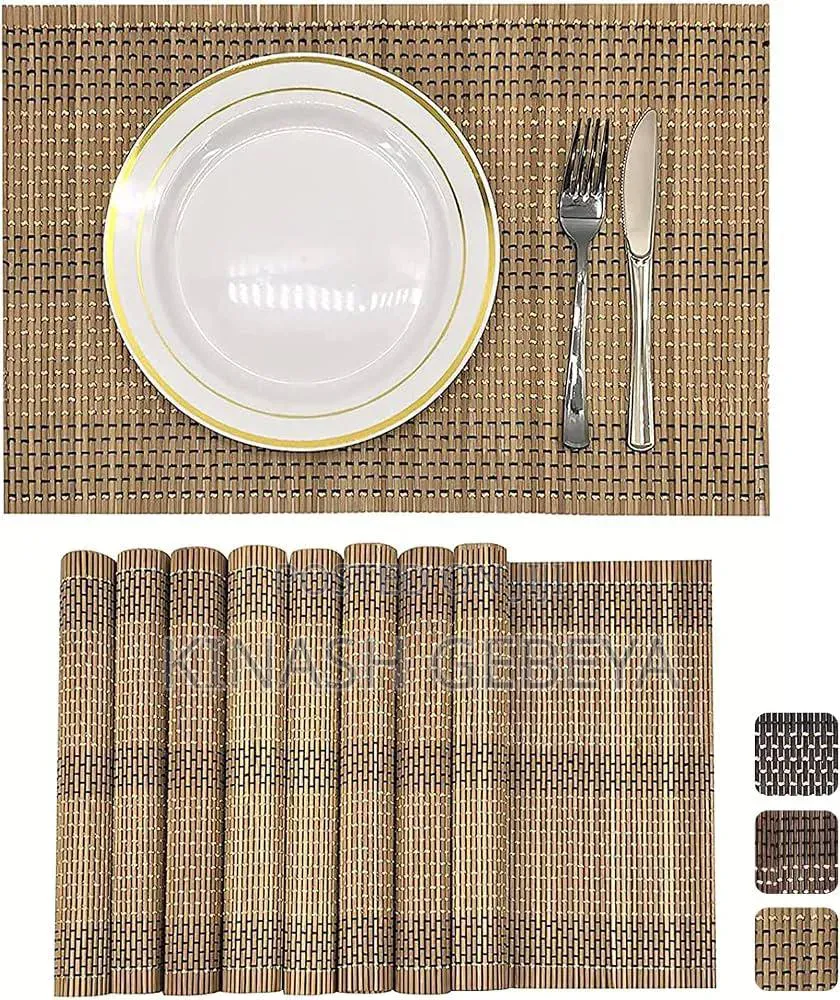 Natural Bamboo Table Placement Set