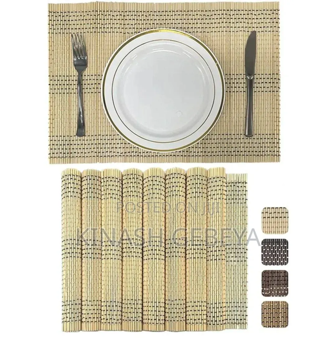 Natural Bamboo Table Placement Set