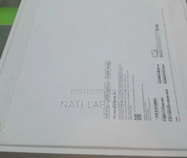New Laptop Apple MacBook Air 2026 M5 16GB Apple M5 SSD 512GB