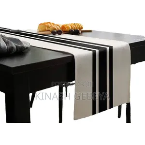 Home Black and White Table Runner