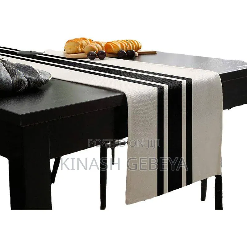 Home Black and White Table Runner