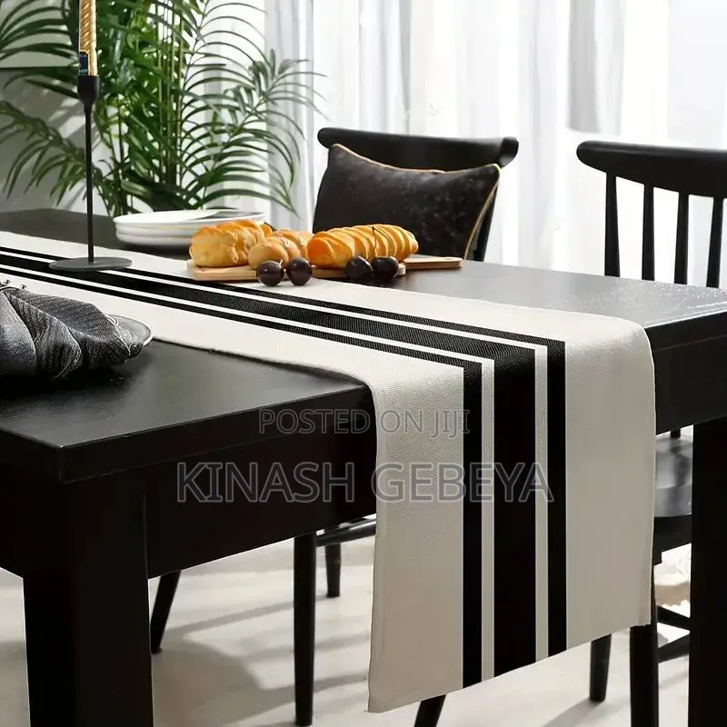 Home Black and White Table Runner