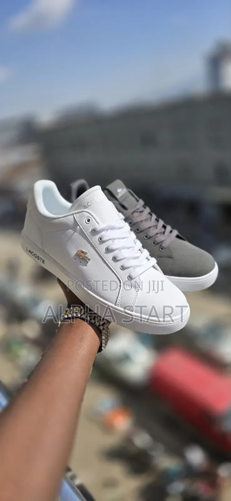 Lacoste Black&white Color High Master Quality Flat Shoes for You