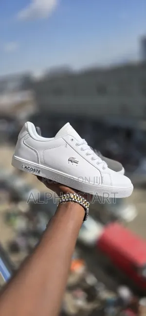 Lacoste Black&white Color High Master Quality Flat Shoes for You
