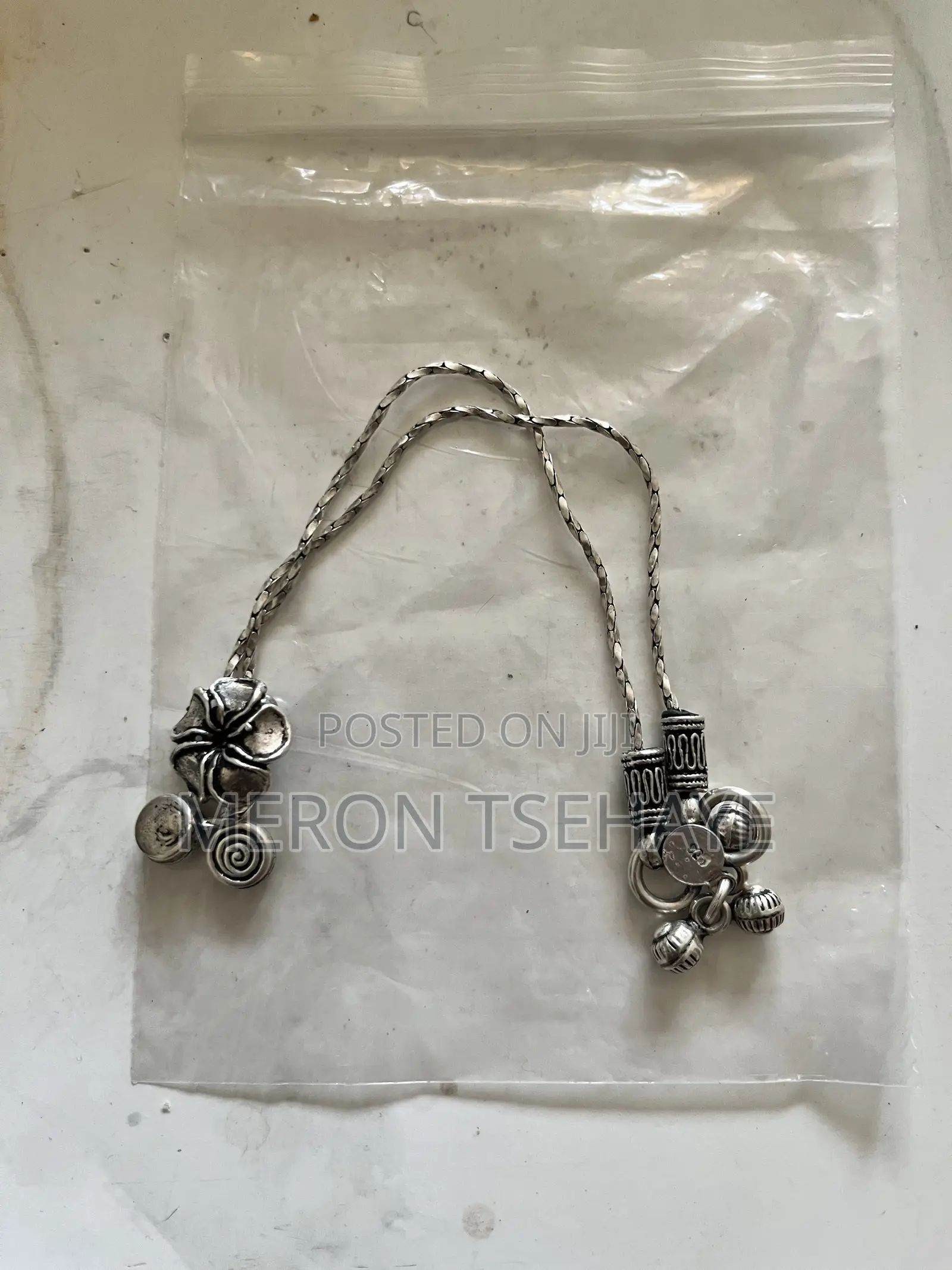 Silver Plated Necklace and Anklet (Albo)