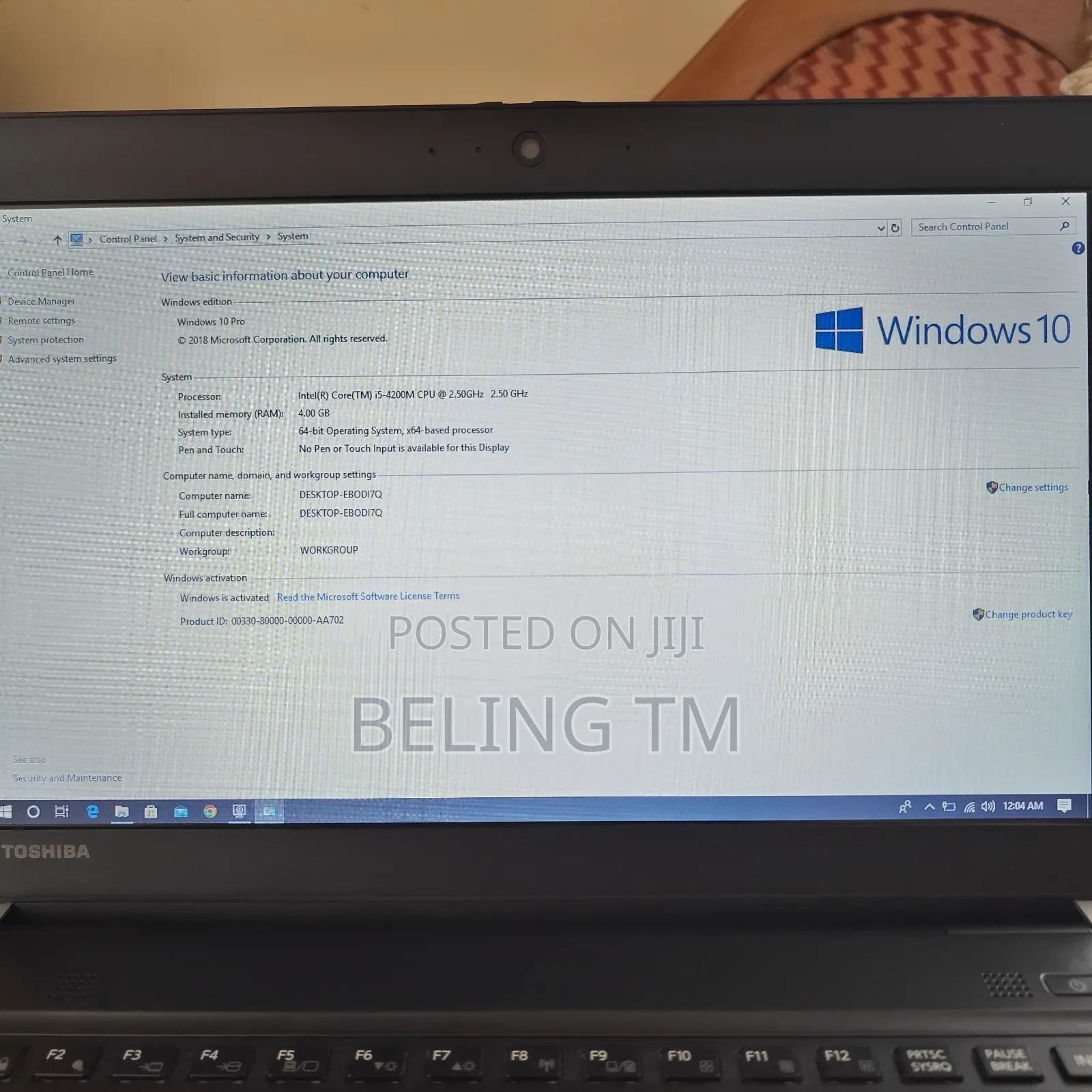 Laptop Toshiba Portege R30 4GB Intel Core i5 HDD 500GB