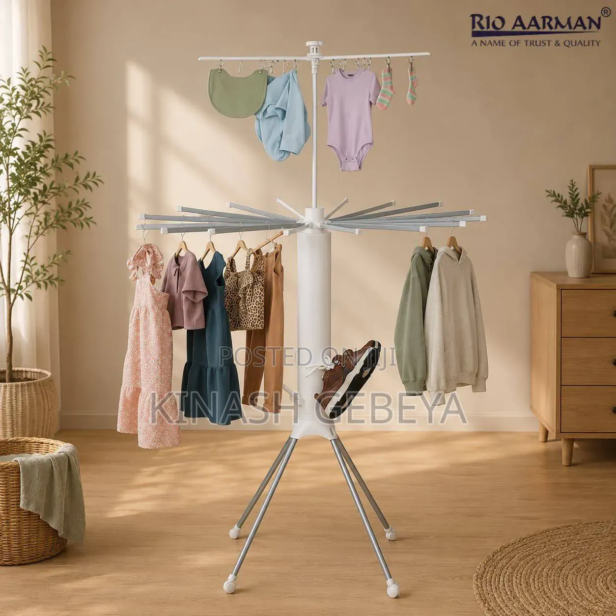 360° Rotating Foldable Cloth Drying Rack