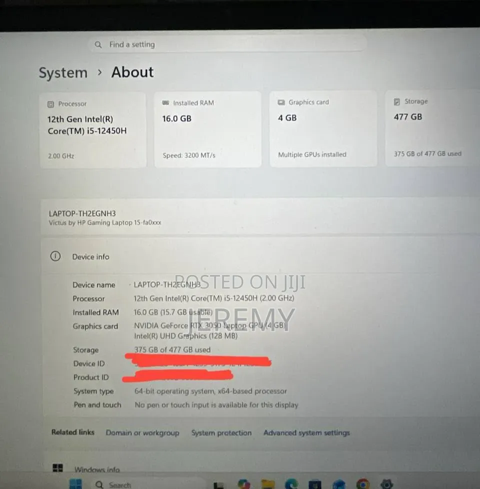 Laptop HP Victus 15 16GB Intel Core 5 SSD 512GB