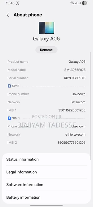 Samsung Galaxy A06 128 GB Blue