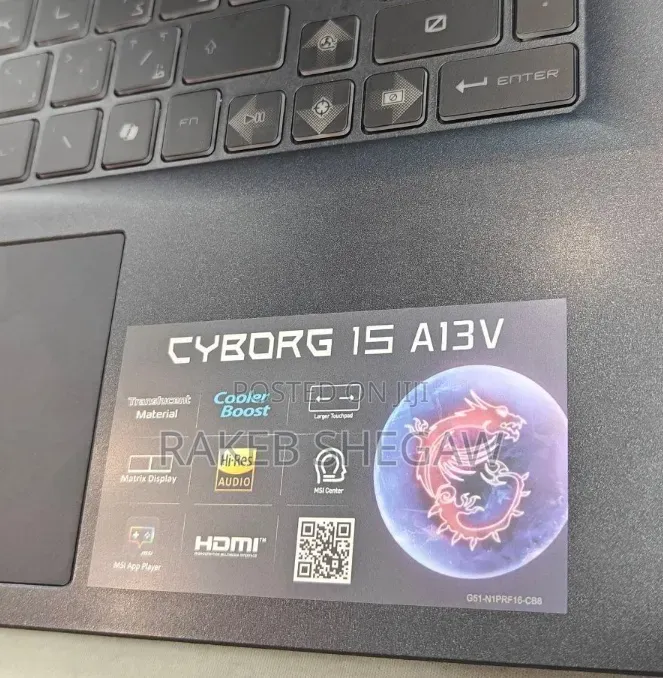 New Laptop MSI Cyborg 15 16GB Intel Core i7 SSD 1T