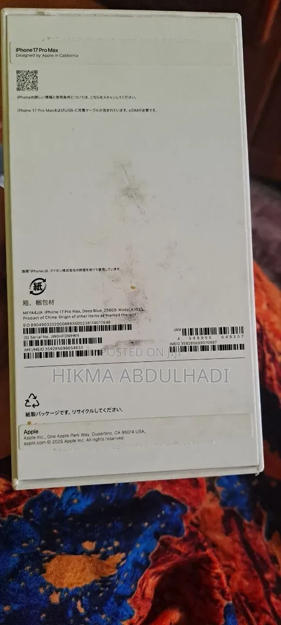 New Apple iPhone 17 Pro Max 256 GB Blue