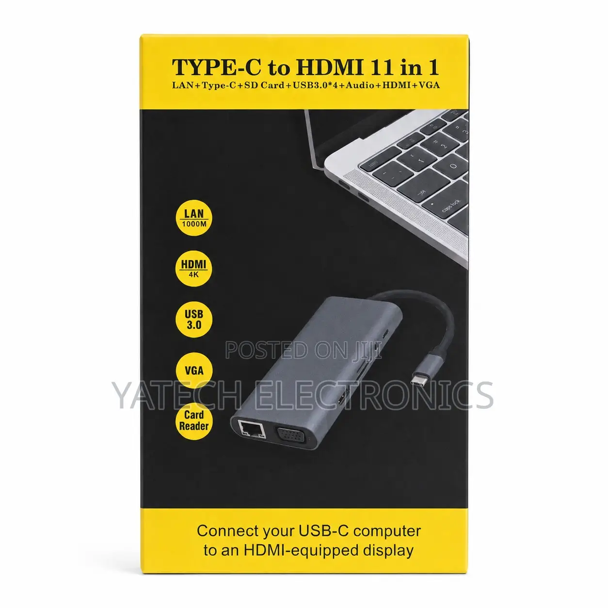 11-in-1 USB-C Hub With 4k Hdmi, Vga, Lan and USB 3.0