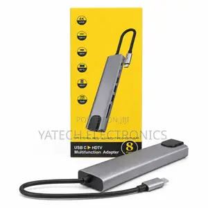 8-in-1 USB-C Hub With 4K HDMI, USB, LAN and Card Reader