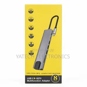8-in-1 USB-C Hub With 4K HDMI, USB, LAN and Card Reader