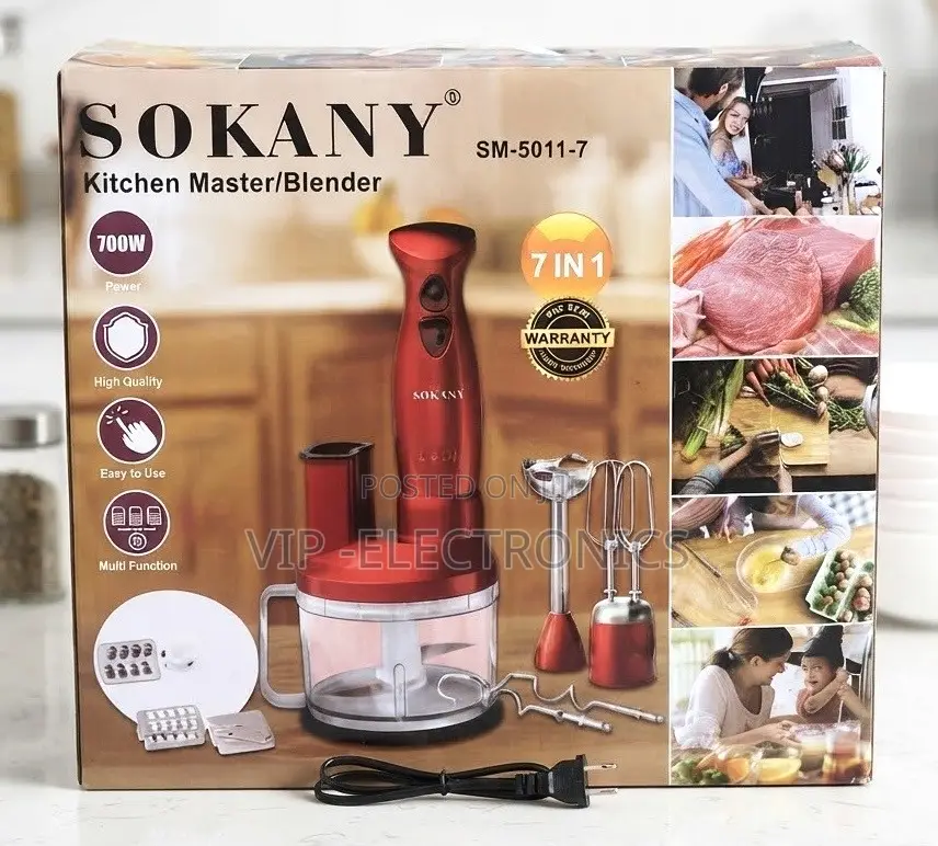 Sokany Kitchen Master/Blender - 7-in-1 Multi-Funct Hand Blender (700W)