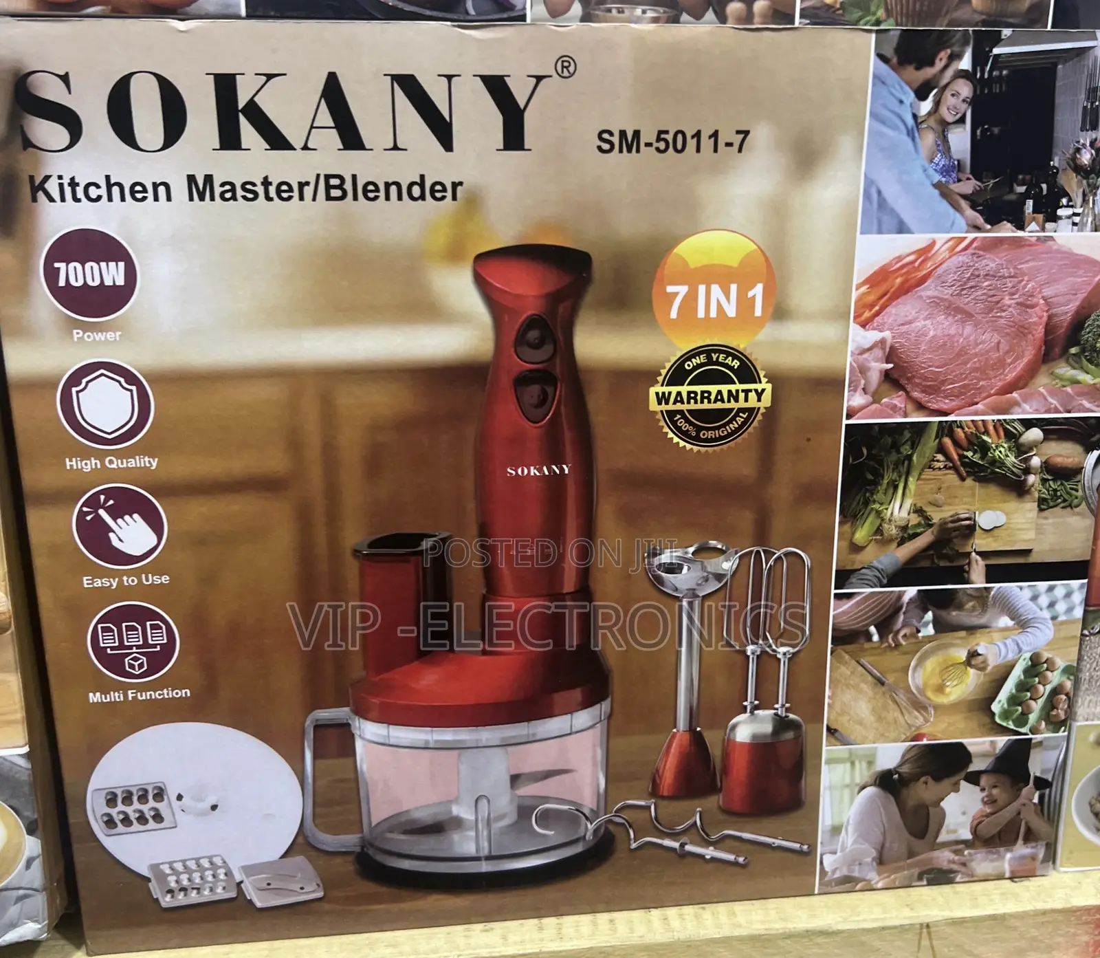 Sokany Kitchen Master/Blender - 7-in-1 Multi-Funct Hand Blender (700W)