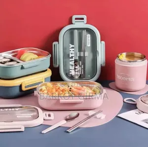 ዘመናዊ የምሳ እቃ ከነማንኪያ እና ሹካው Stainless Steel Lunch Box With Cutlery Set
