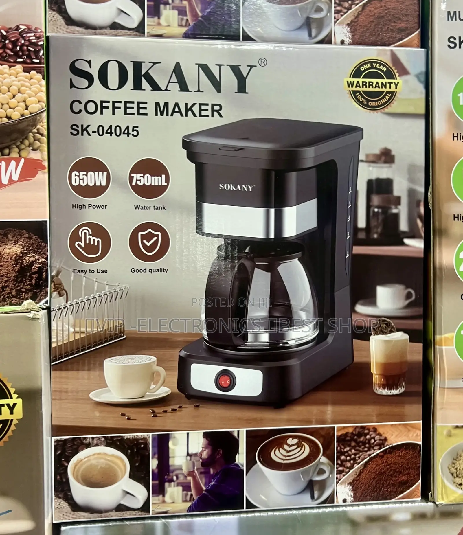 SOKANY Coffee Maker SK-04045 650W – 750ml Drip Coffee Machine