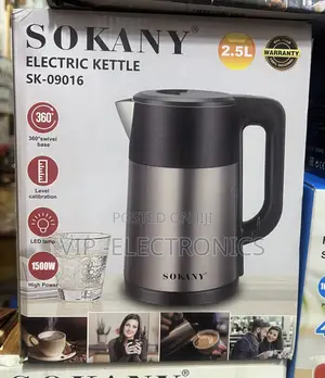 Sokany Electric Kettle Hot Water Boiler 2.5L Stainless Steel (1500W)