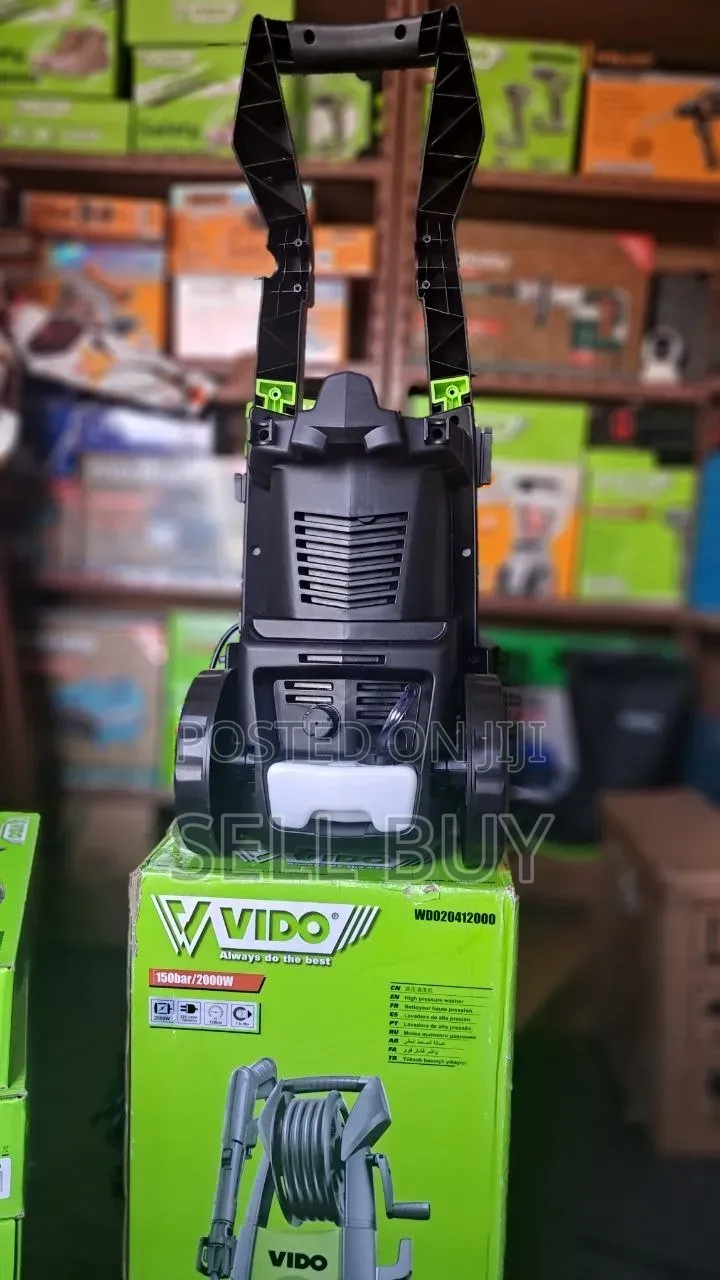ቪዶ (VIDO) 2000W 150Bar ከፍተኛ ሀይል ያለው የመኪና እና የቅጥር ግቢ ማጠቢያ ማሽን