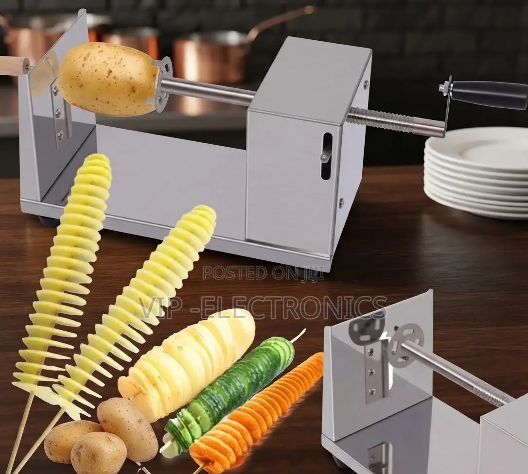 Stainless Steel Spiral Potato Slicer - Manual Tornado Potato