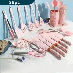 25pc Silicone Kitchenware Set
✔️  ከፍተኛ ሙቀት ከሚቋቋም ሲልከን የተሰሩ