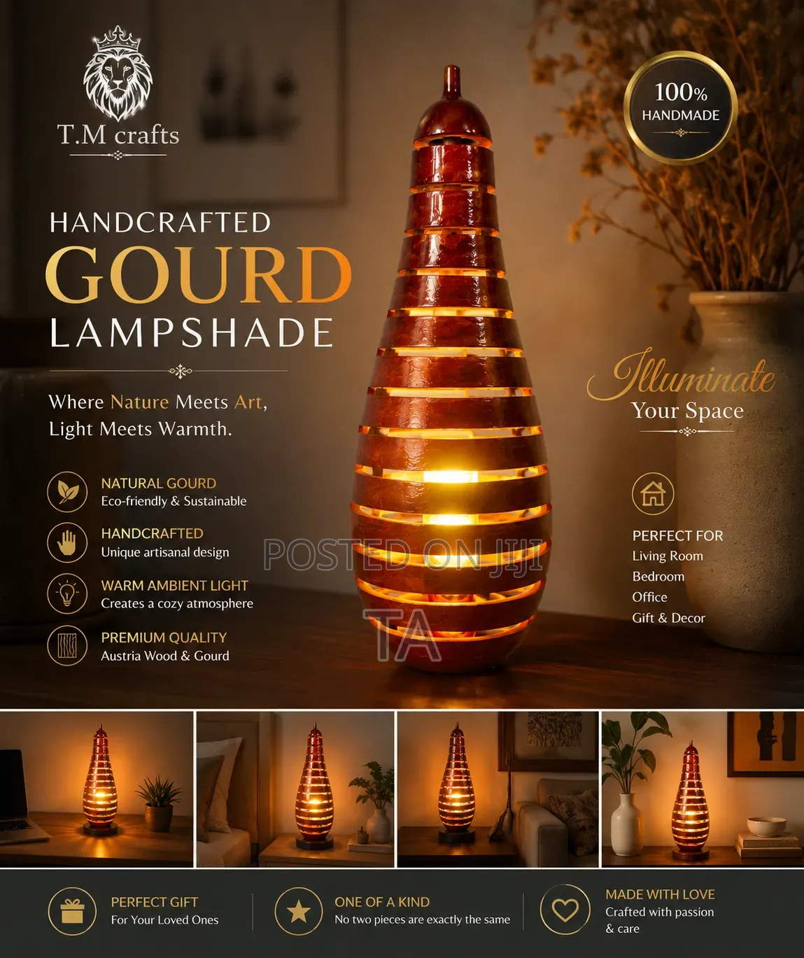 Custom Gourd Lampshade የመኝታ ቤት መብራት የእጅ ጥበብ መብራቶች ልዩ ልዩ መብራቶች