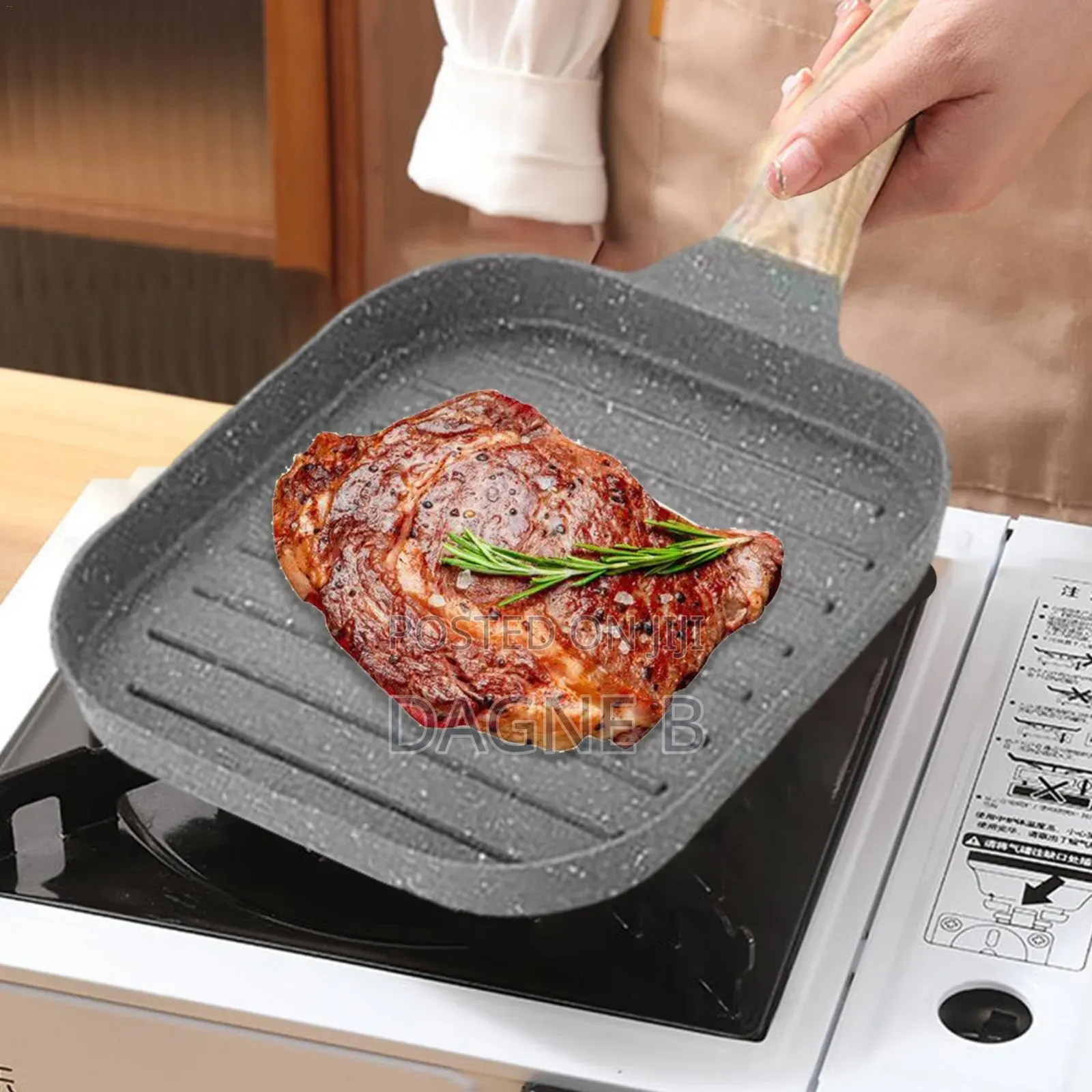 Frypan Square Die Casting Aluminum Grill Pan የማይዝ 4 ማእዘን መጥበሻ