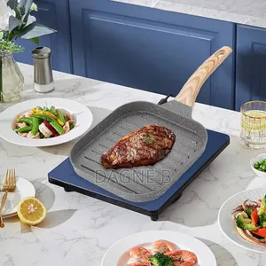 Frypan Square Die Casting Aluminum Grill Pan የማይዝ 4 ማእዘን መጥበሻ