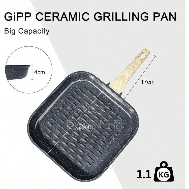 Frypan Square Die Casting Aluminum Grill Pan የማይዝ 4 ማእዘን መጥበሻ
