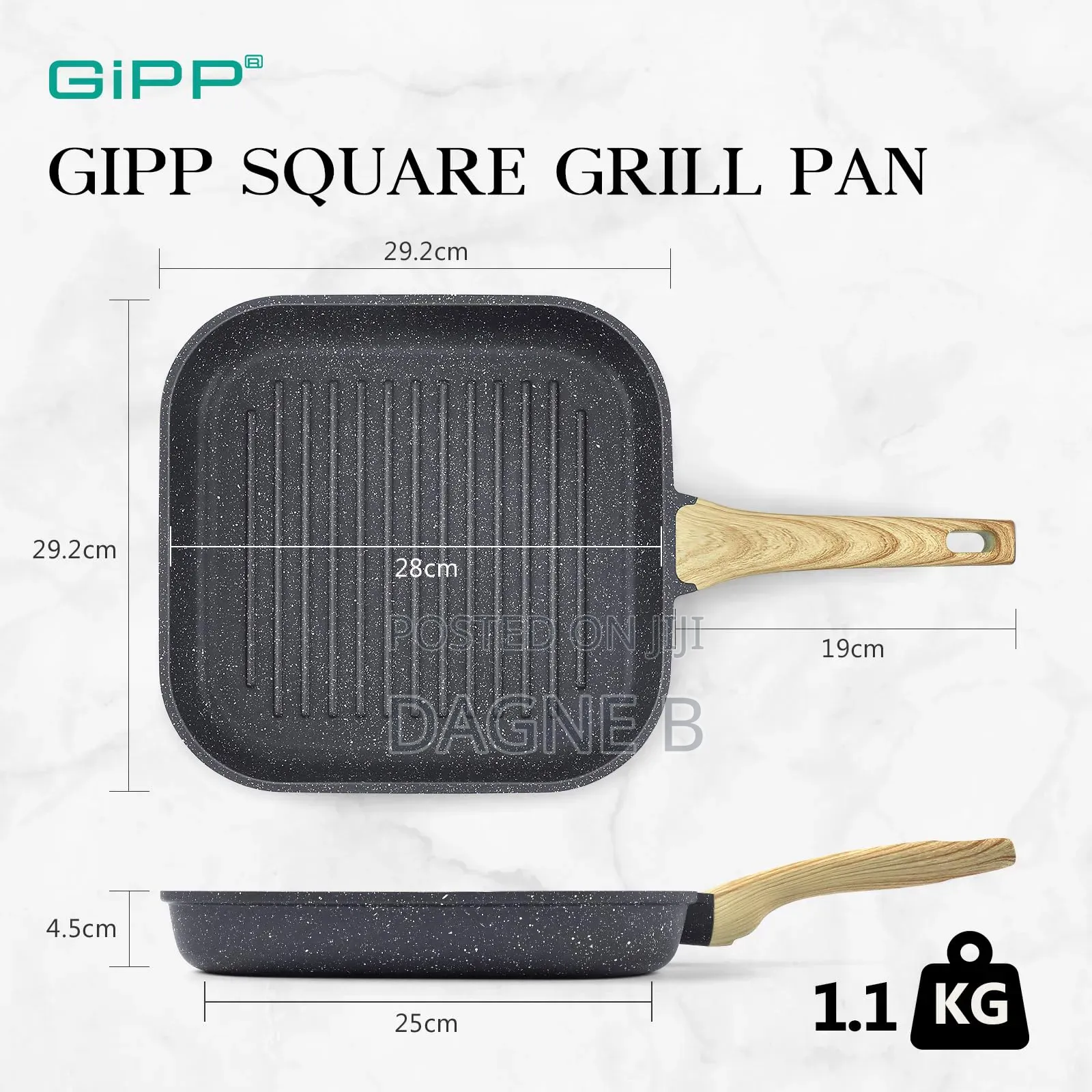 Frypan Square Die Casting Aluminum Grill Pan የማይዝ 4 ማእዘን መጥበሻ